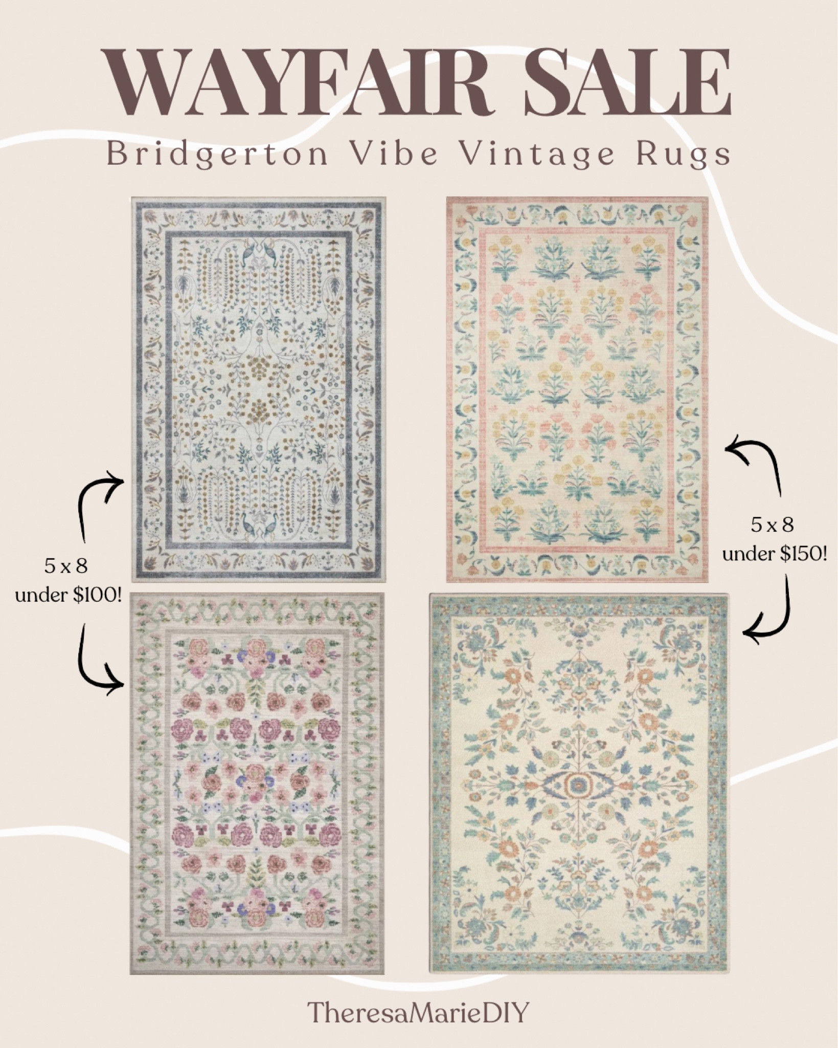 Wayfair Sale! Bridgerton vibe vintage rugs! 

#rugsale #homesale #wayfairsale #homedecor #homesale

#LTKHome #LTKSaleAlert