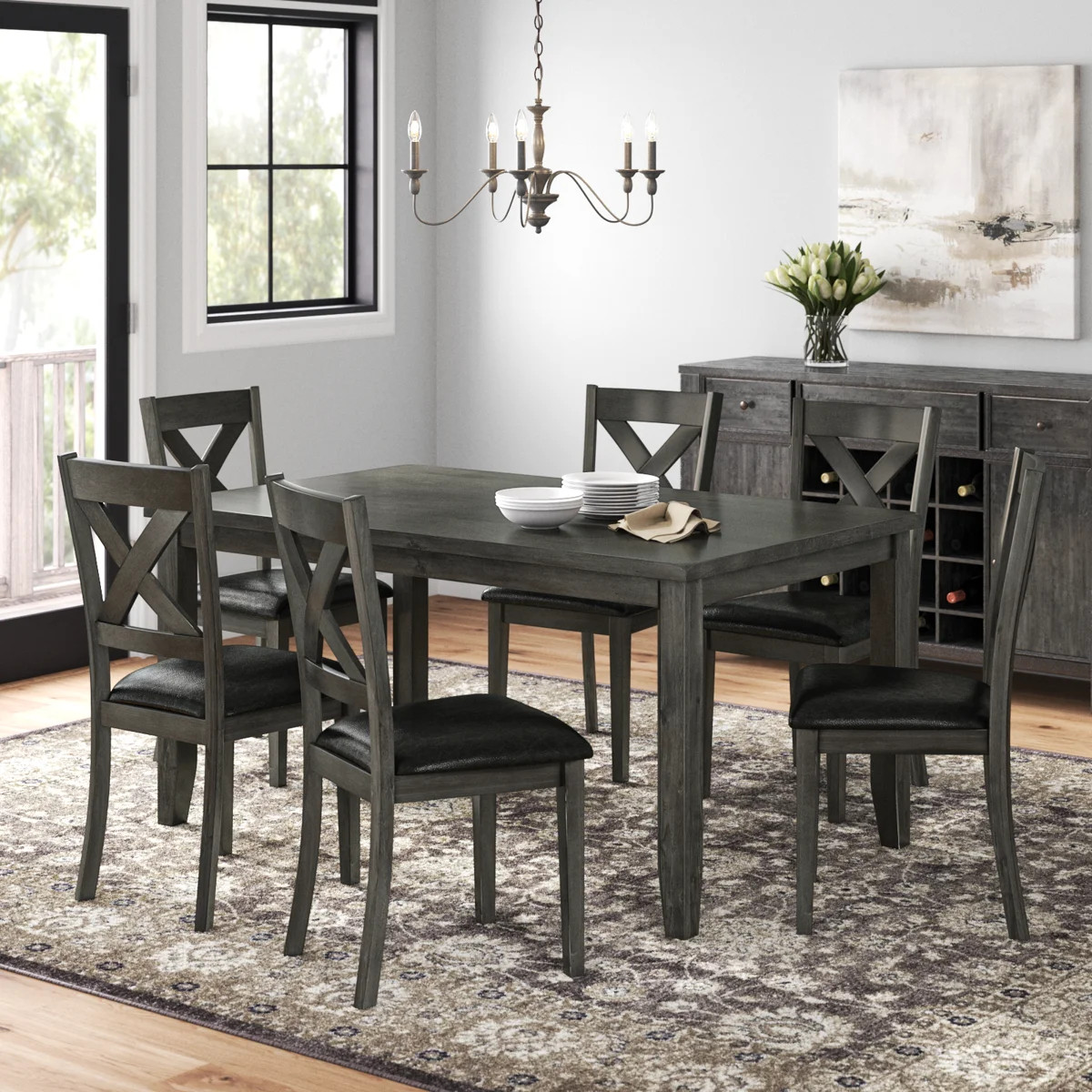 Lashbrook 6-Person Solid and Manufactured Wood Dining Set | Wayfair North America