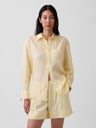 100% Linen Oversized Shirt | Gap | Gap (US)