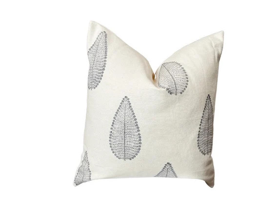 PEPPER BLUE Floral Cream and Blue Designer Pillow Cover | Etsy | Etsy (US)