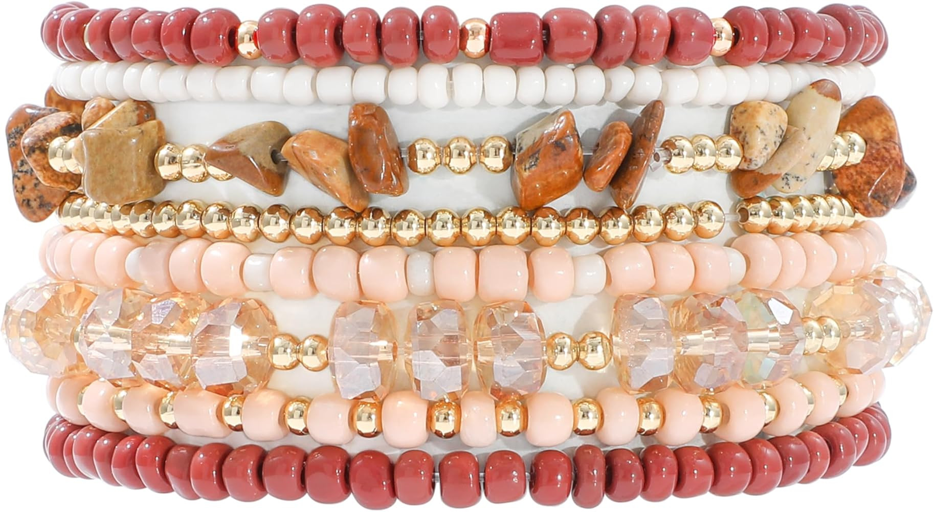 Heishi Beaded Stretch Bracelets for Women Stackable Polymer Clay Beads Bracelets Friendship Boho ... | Amazon (US)