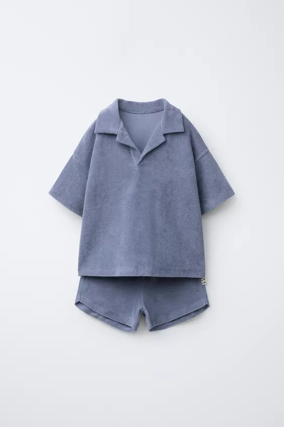 TOWEL EFFECT POLO AND BERMUDA JOGGING SET | Zara US
