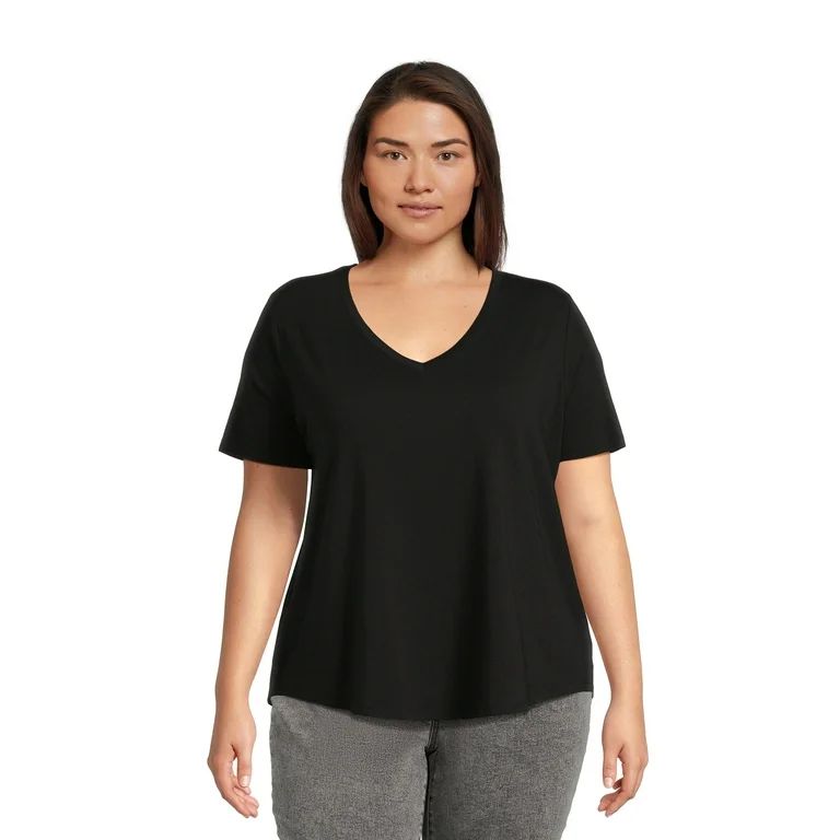 Terra & Sky Women’s Plus Size V-Neck Tee | Walmart (US)