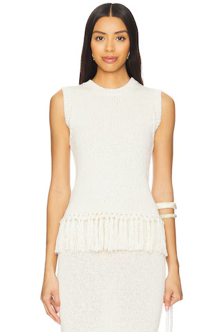 4th & Reckless Lauryn Knit Fringe Top in Beige from Revolve.com | Revolve Clothing (Global)
