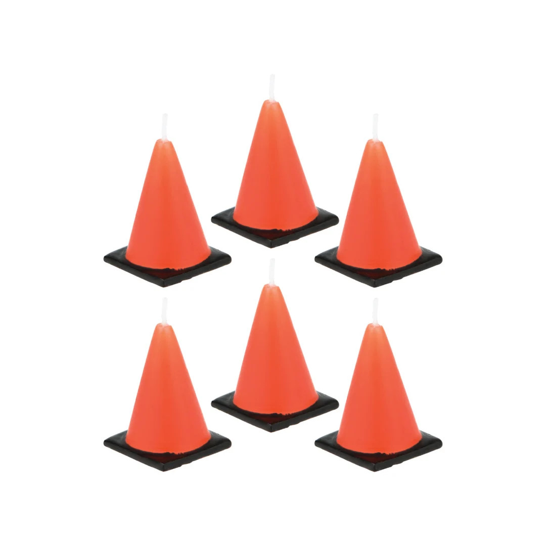 Construction Cone Candles 6ct | Construction Birthday Party | Construction Cake Toppers | Dump Tr... | Etsy (US)