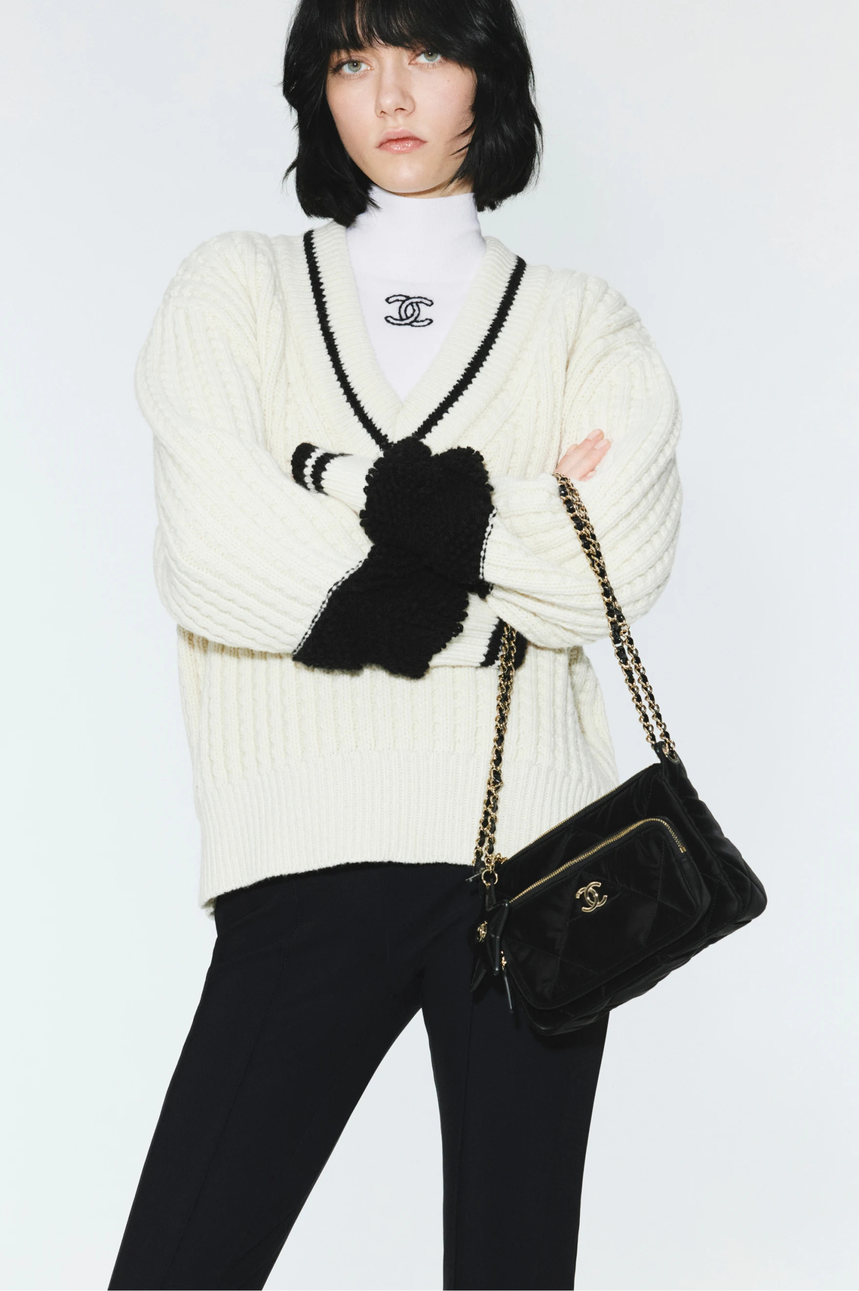 Pullover - Wool, ecru & black — Fashion | CHANEL | Chanel, Inc. (US)