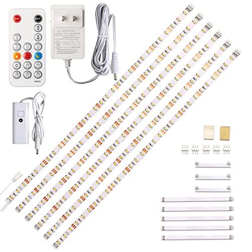 WOBANE Under Cabinet LED Lighting kit, 6 PCS LED Strip Lights with Remote Control Dimmer and Adapter | Amazon (US)