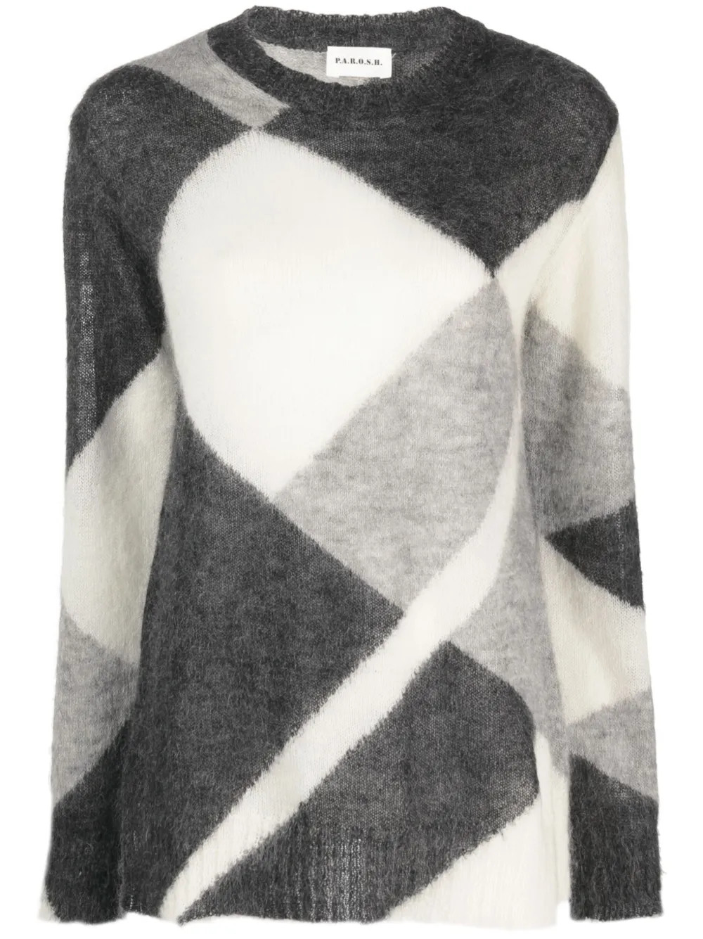P.A.R.O.S.H. geometric-pattern Mohair Jumper  | Grey | FARFETCH DE | Farfetch Global