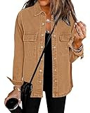luvamia 2024 Jean Jackets for Women Fashion Oversized Button Down Denim Jacket Western Fall Shack... | Amazon (US)
