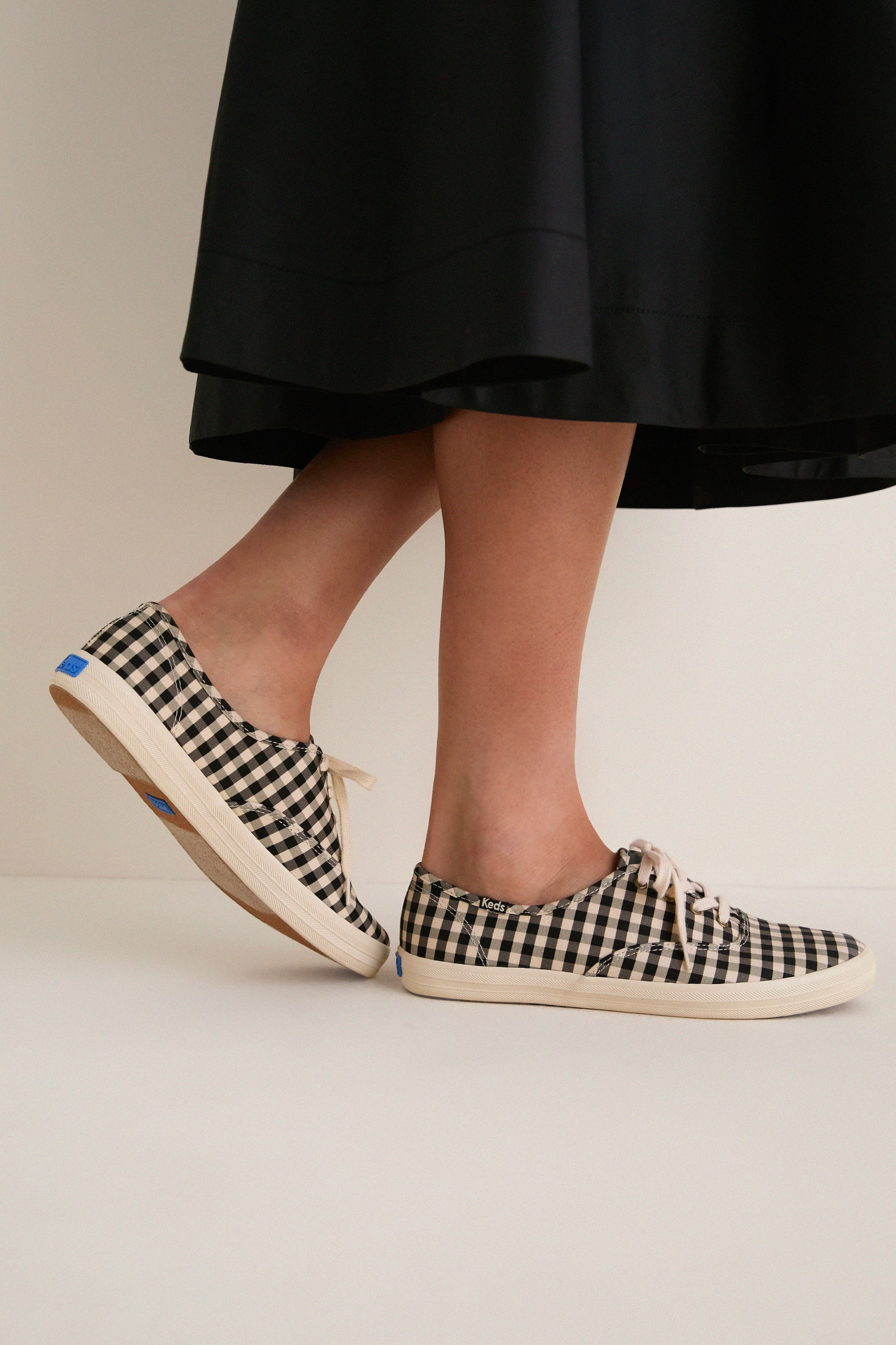 Black and Parchment Buffalo Plaid Champion Sneakers | Tuckernuck (US)