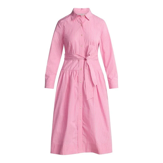 Free Assembly Women's and Women’s Plus Belted Cotton Maxi Shirtdress with Long Sleeves, Sizes X... | Walmart (US)