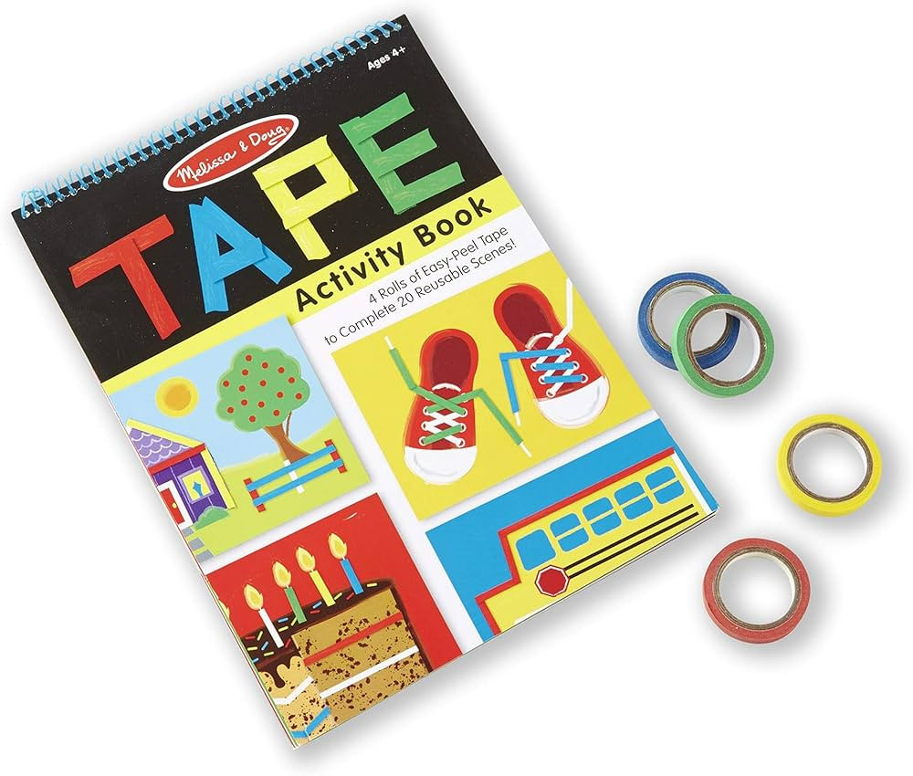 Melissa & Doug Tape Activity Book: 4 Rolls of Easy-Tear Tape and 20 Reusable Scenes | Amazon (US)