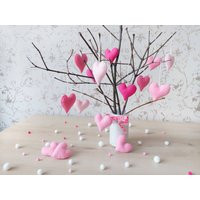 Felt Heart Ornaments Set Of 12 Pink Valentine's Day Decorations | Etsy (US)