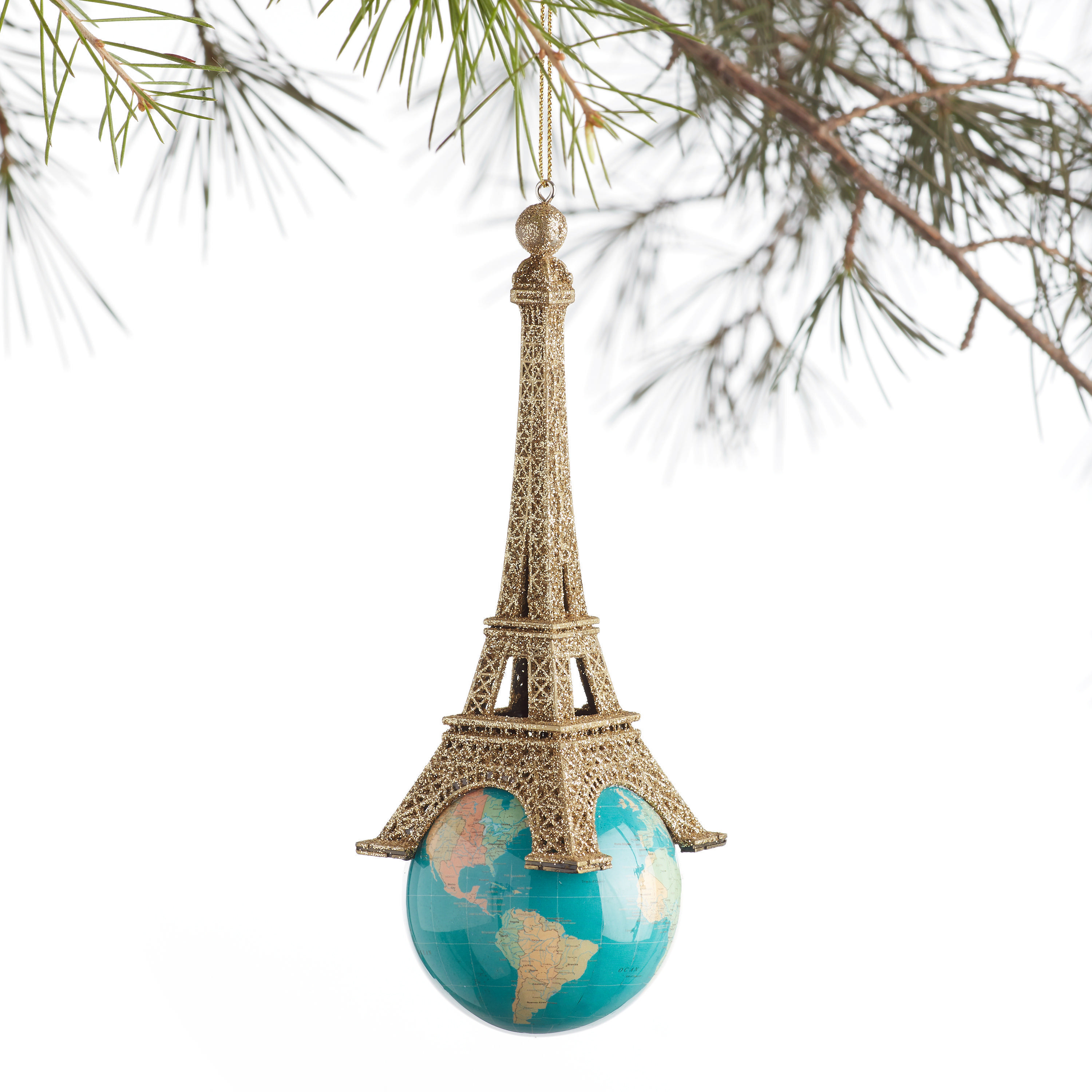 Gold Eiffel Tower and Globe Ornament | World Market