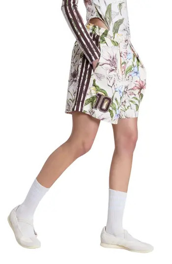 ADIDAS X FARM RIO FARM Rio Floral Print Performance Shorts in Ecru Tint/Brown/Green at Nordstrom Rack, Size X-Small | Nordstrom Rack