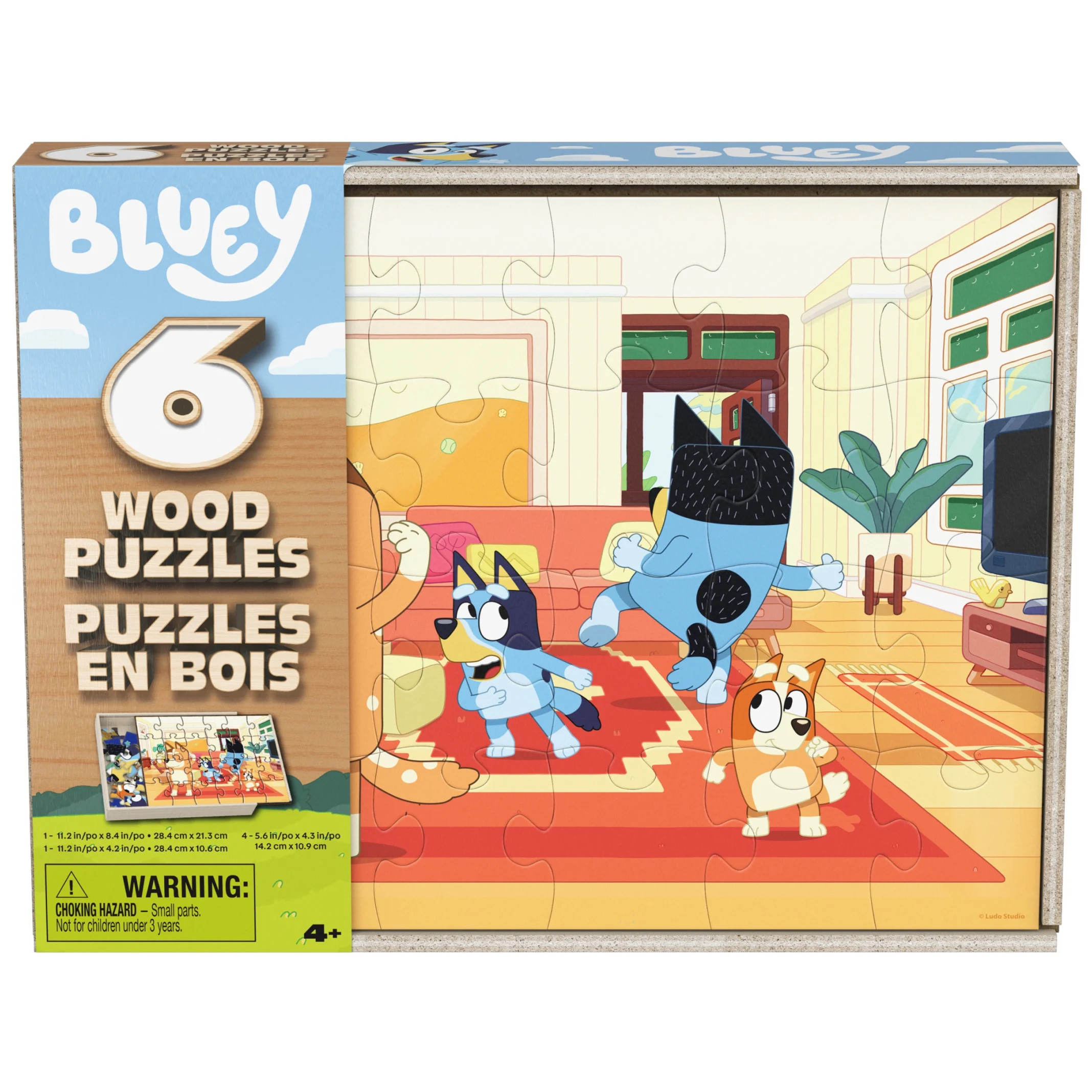 Spin Master Games, 6-Pack Of Bluey Wood Jigsaw Puzzles for Kids Ages 3 and up | Walmart (US)