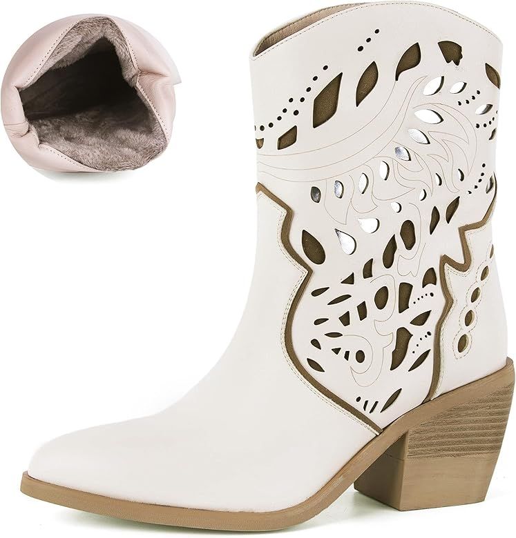 Sophitina Western white Cowboy boots | Amazon (US)
