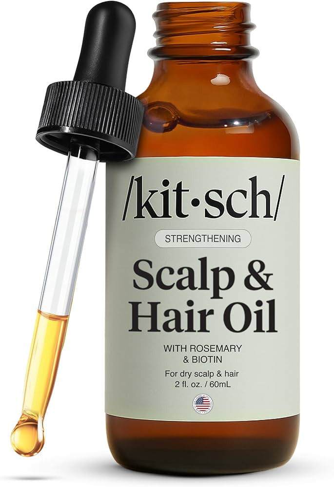 Kitsch Rosemary Oil for Hair Growth – Pre-Wash Hair Oil with Castor, Biotin, Jojoba – Hair Ca... | Amazon (US)