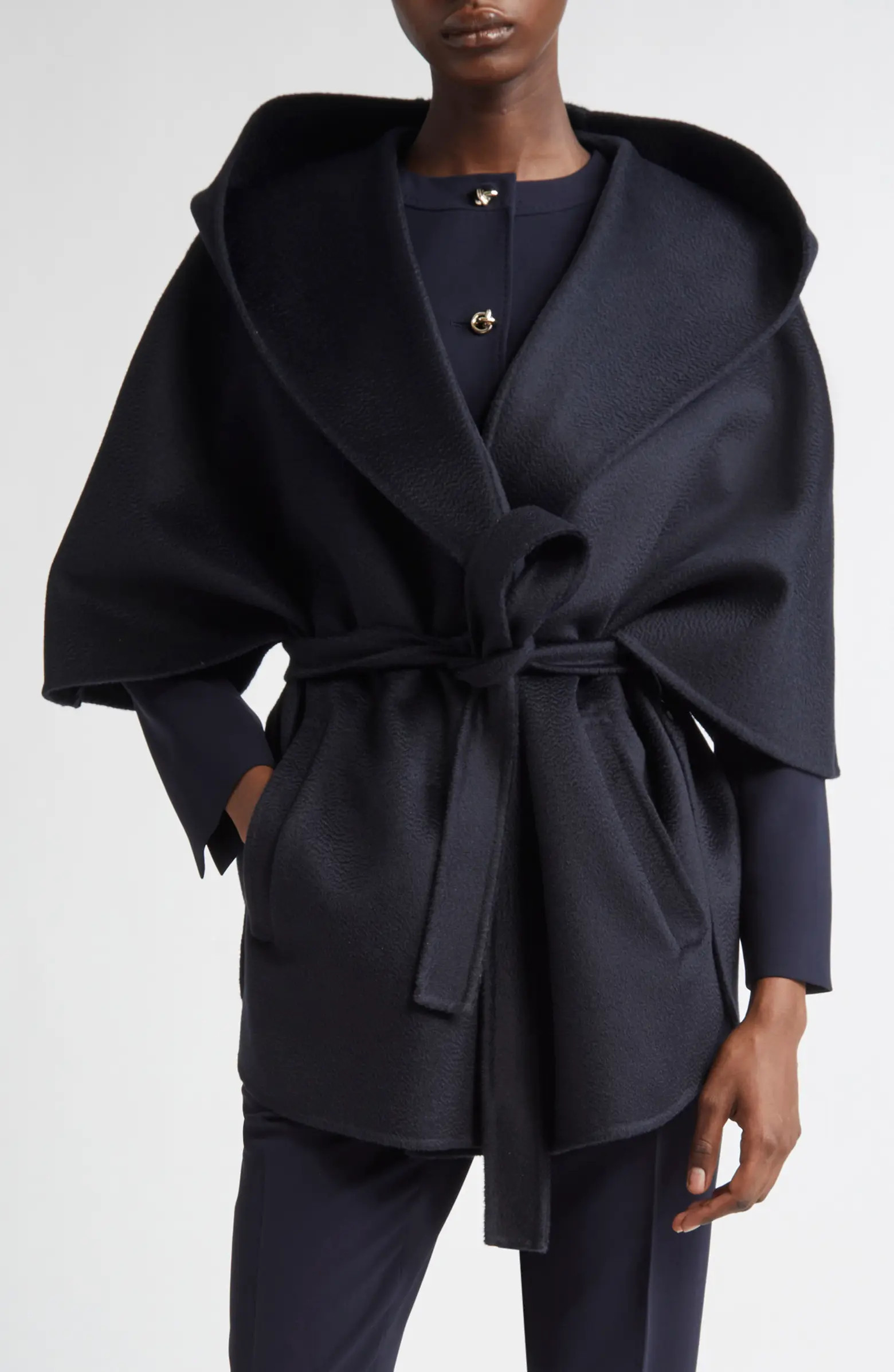 Max Mara Duccio Belted Cashmere Double Face Wrap Cape | Nordstrom | Nordstrom