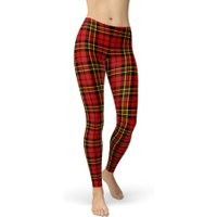 Red Plaid Leggings - Tartan Leggings, Running Womens, Pants, Pants Punk | Etsy (US)