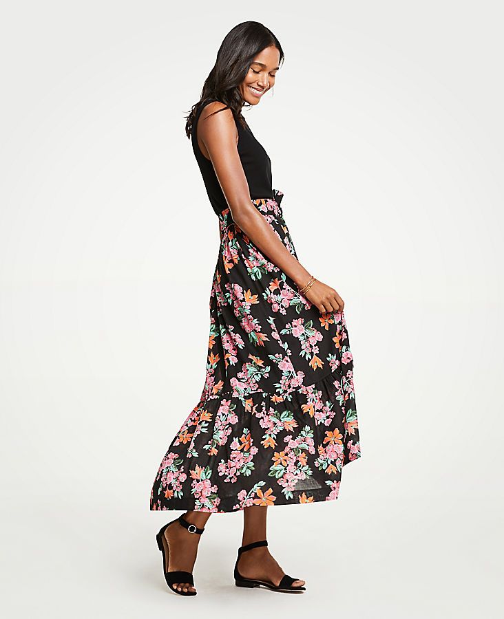 Floral Garden Belted Maxi Skirt | Ann Taylor (US)