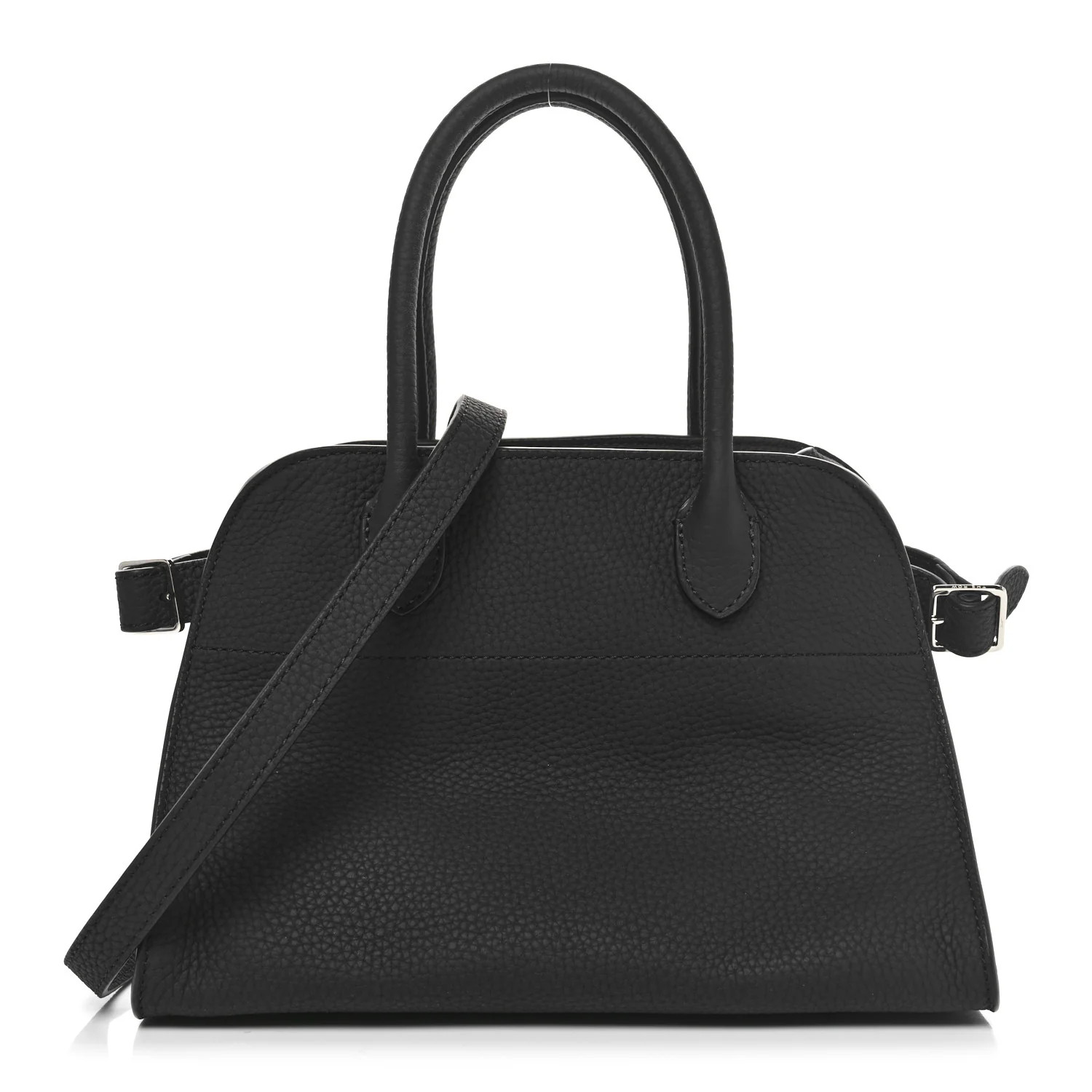 The Row Grained Calfskin Soft Margaux 10 Bag Black 1570690 | FASHIONPHILE (US)
