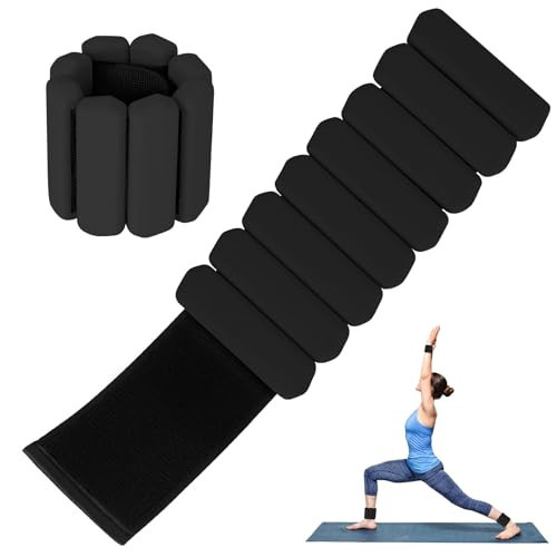 Wrist Weights Set of 2, Wearable Arm & Leg Weights for Women & Men, Adjustable Wrist Ankle Weights for Walking, Yoga, Swimming, Gym, 2lb (Black) | Amazon (US)