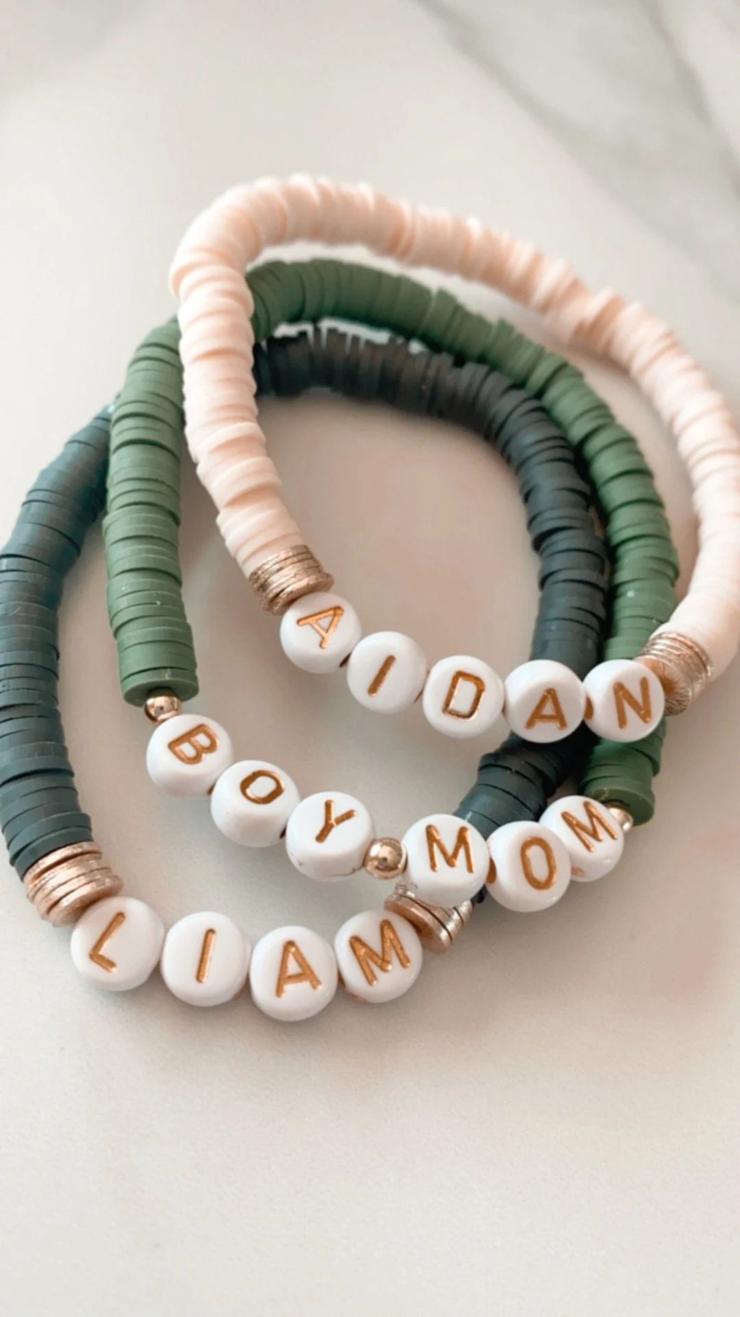 Boy Mom Gift | Boy Mom Bracelet | Custom Bracelet | Beaded Bracelet | Heishi Bracelet | Personali... | Etsy (US)