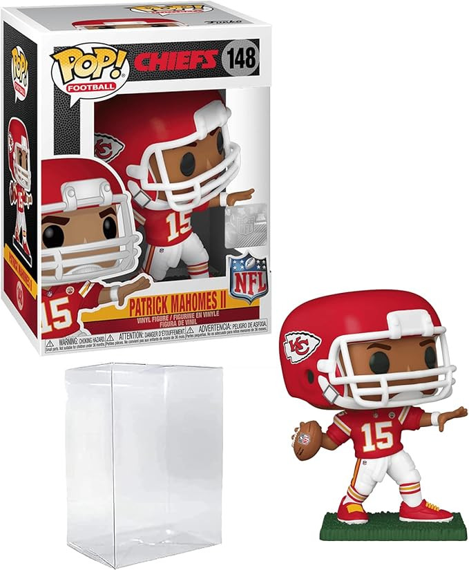 Patrick Mahomes II #148 Funko POP! Football Kansas City Chiefs Figurine Bundle with HOFSM Protect... | Amazon (US)