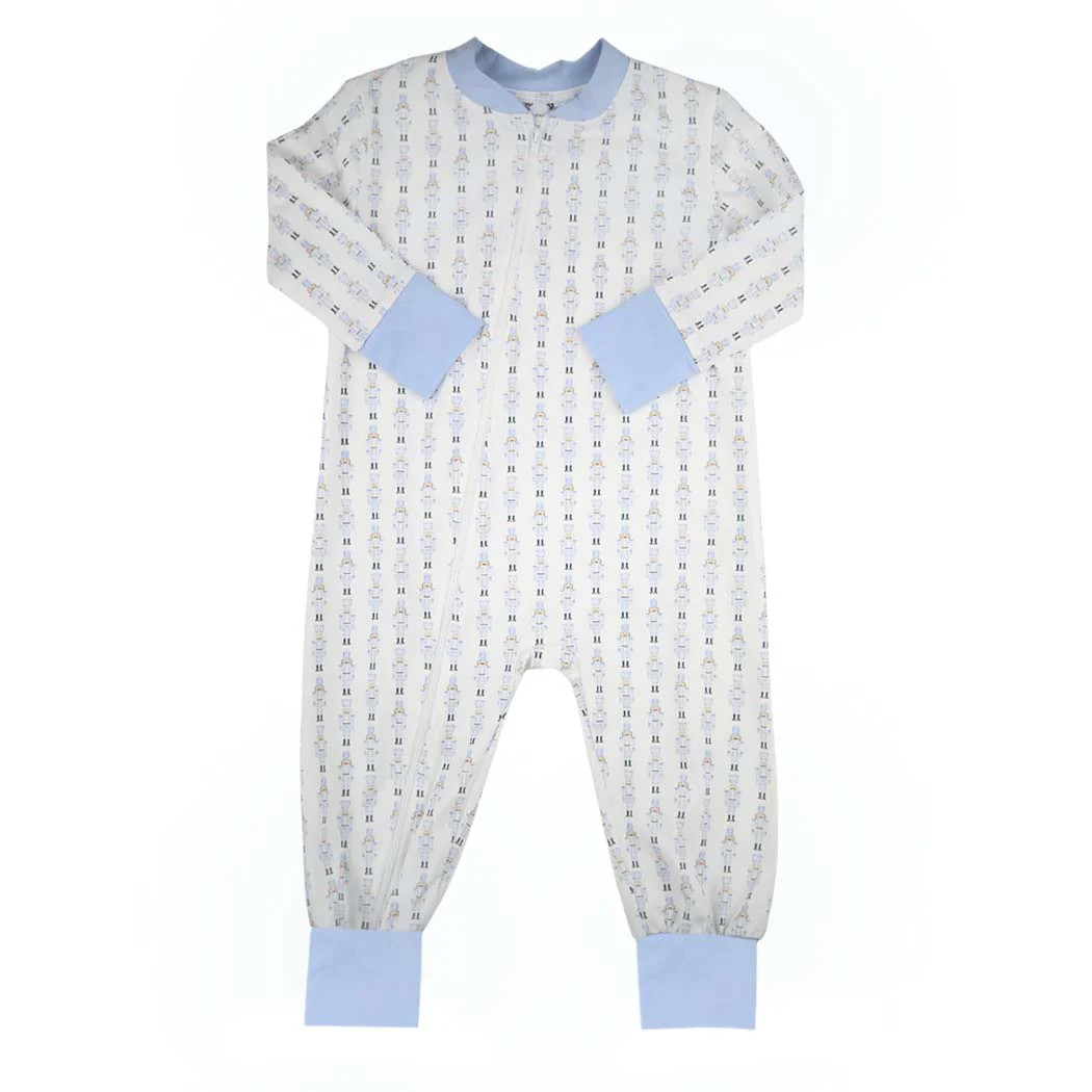Christmas Blue Nutcracker Zippy Romper | The Bella Bean