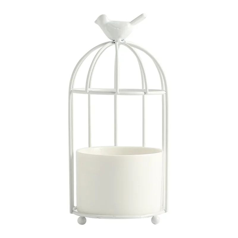 Bird Cage Wrought Iron Flower Pot Table Decoration Flower Pot | Walmart (US)