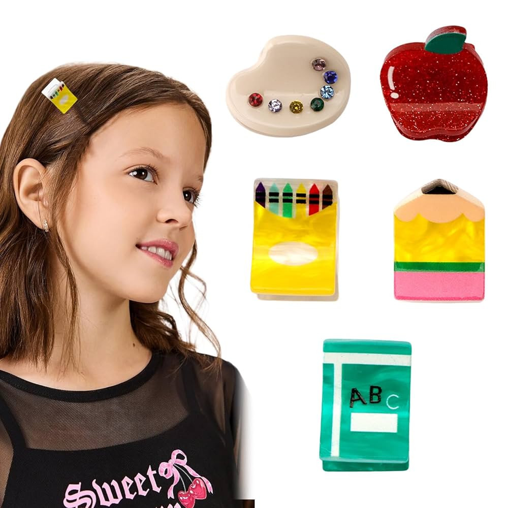 Mini Pencil Hair Clips for Women Girls, Teacher Hair Accessories - Fun Pencil Hair Clips for Teac... | Amazon (US)
