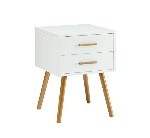 Convenience Concepts Oslo 2 Drawer End Table, White | Amazon (US)