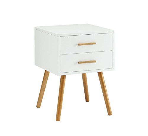 Convenience Concepts Oslo 2 Drawer End Table, White | Amazon (US)