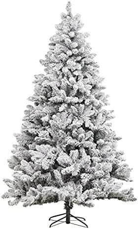 Amazon.com: 6FT Artificial Christmas Tree, Flocked Hinged Pine Christmas Tree Decor with Solid St... | Amazon (US)