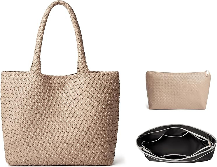 DAILANDO Designer Hand Woven Tote Bag for Women Large Capacity Weave Hobo Purse and Shoulder Beac... | Amazon (US)