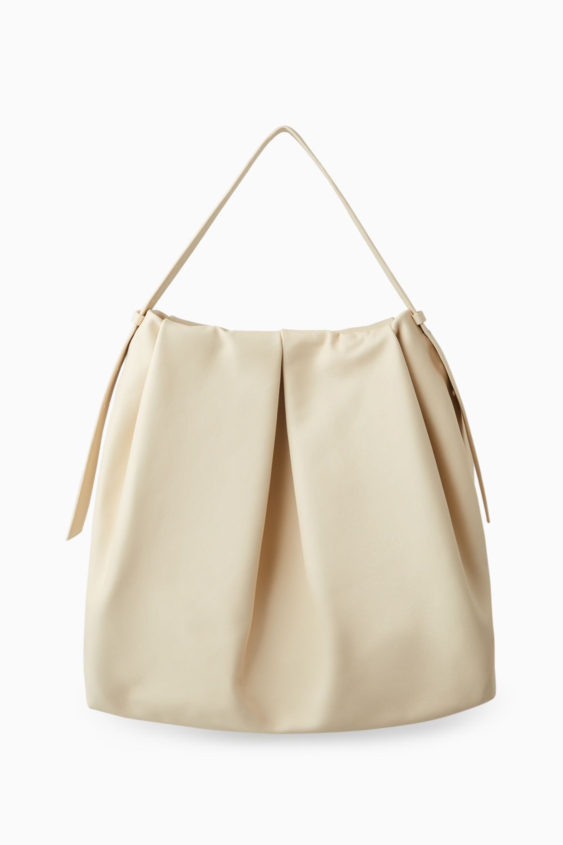 OVERSIZED LEATHER SHOULDER BAG - CREAM - COS | COS UK