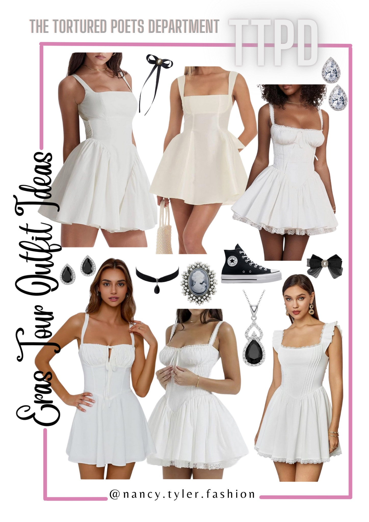 Mostly Amazon The Tortured Poets Department Eras Tour Taylor Swift Outfit Ideas. Eras Tour 2024 outfit ideas!  🤍🪶 #TaylorSwift #ErasTour #TTPDTaylorSwift  #TaylorSwiftTTPD #TheTorturedPoetsDepartment #TheTorturedPoetsDepartmentTaylorSwift Taylor Swift Eras Tour Ideas, Taylor Swift Movie, Taylor Swift outfits, Taylor Swift Eras Tour outfit ideas, Taylor Swift Eras Tour inspo, Taylor Swift inspo, Taylor Swift TTPD, Taylor Swift The Tortured Poets Department, Taylor Swift Eras Tour TTPD outfits, TTPD outfit, The Tortured Poets Department Taylor Swift outfits, white Taylor Swift outfits, black Taylor Swift outfits, white outfits, black accessories

#LTKParties #LTKStyleTip #LTKFindsUnder50