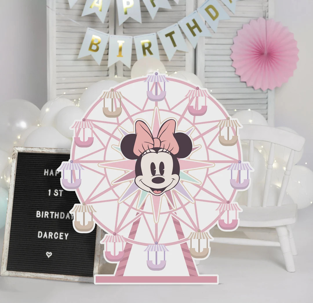 Printable Mickey Ferris Wheel Cutout, Disneyland Birthday Party Stand up Prop, Mickey Baby Shower... | Etsy (US)