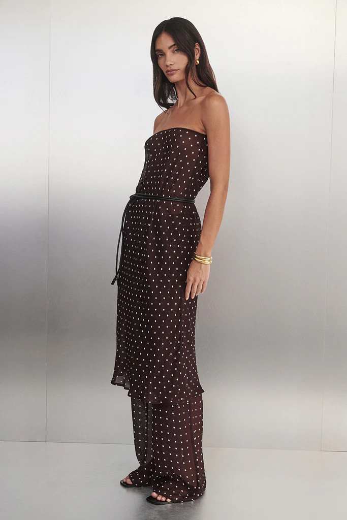VANESSA BITTER CHOC SHEER MIDI SKIRT | DISSH