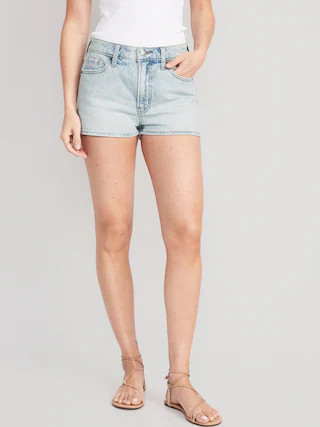 High-Waisted OG Straight Super-Short Jean Shorts for Women -- 1.5-inch inseam | Old Navy (CA)