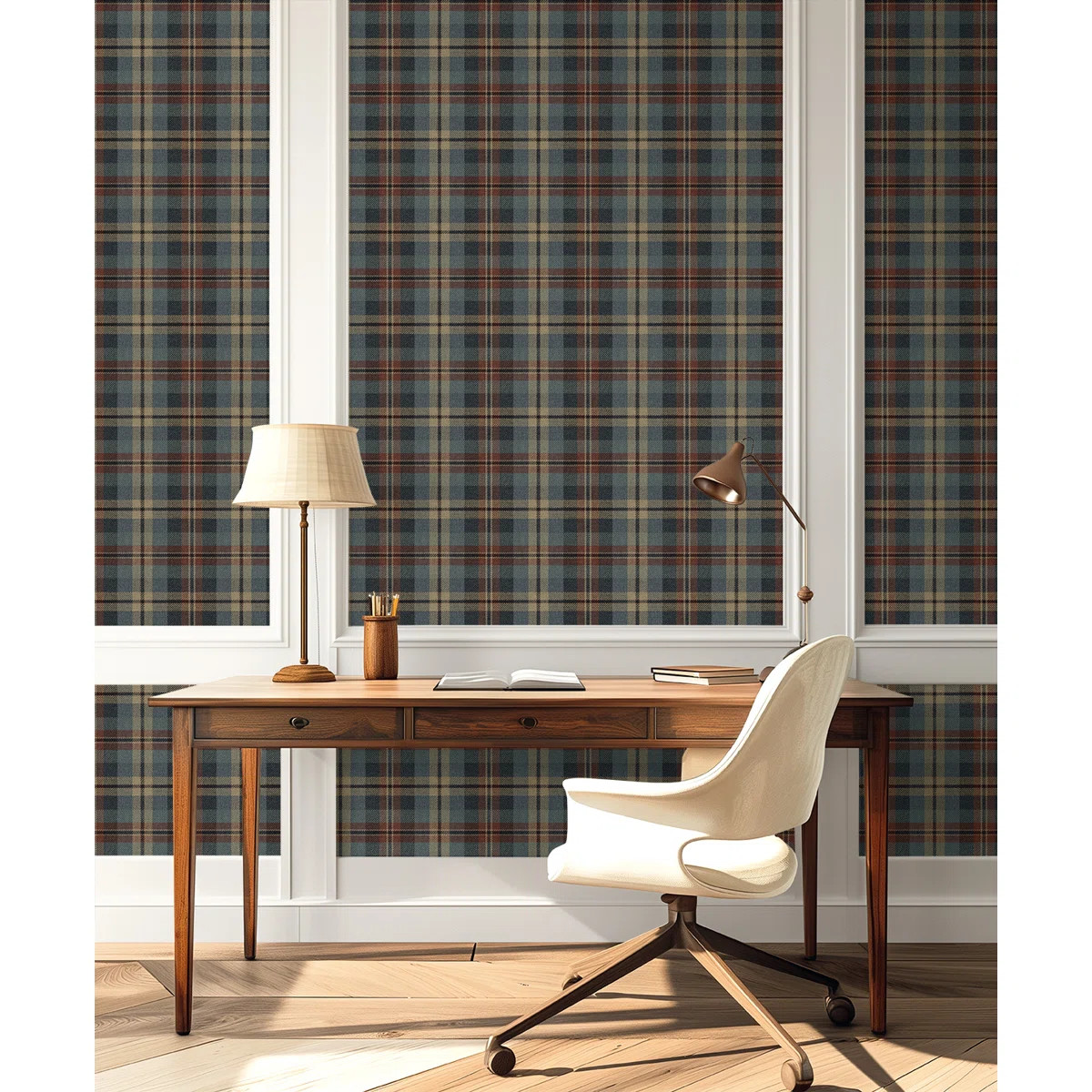 Harry & Grace Pavestone Thornbury Tailored Plaid Peel And Stick Wallpaper | Wayfair North America