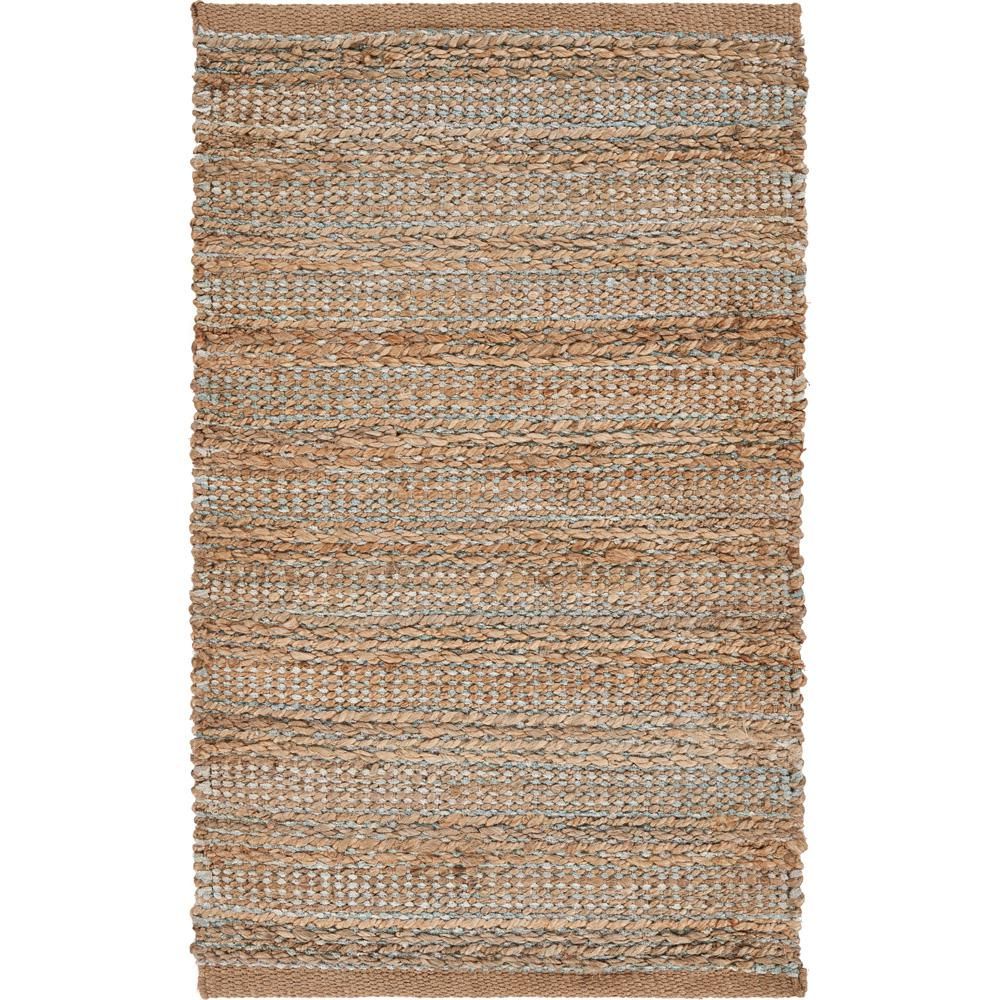 LR Home Bay Spa Blue 2 ft. x 3 ft. Woven Twisted Natural Jute Area Rug | The Home Depot