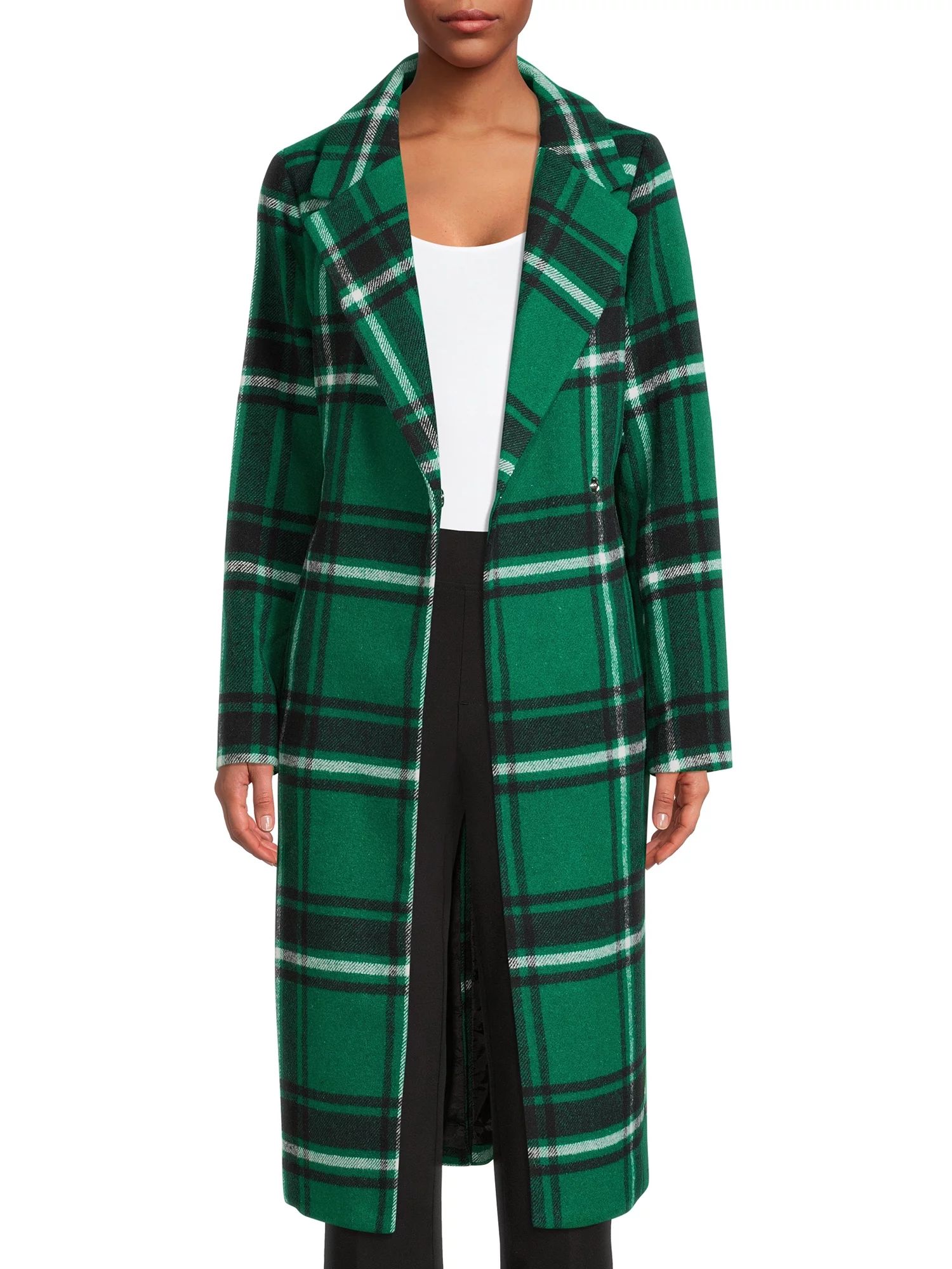 Jason Maxwell Women's Long Sleeve Relaxed Fit Plaid Fashion Jacket - Walmart.com | Walmart (US)