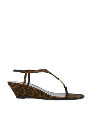 Saint Laurent Cassandra Sandal in Brown | FWRD 