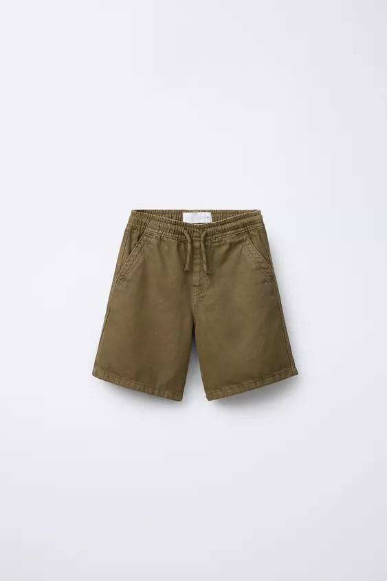 FLUID TWILL SHORTS Dark khaki Blue / Steel | Zara US