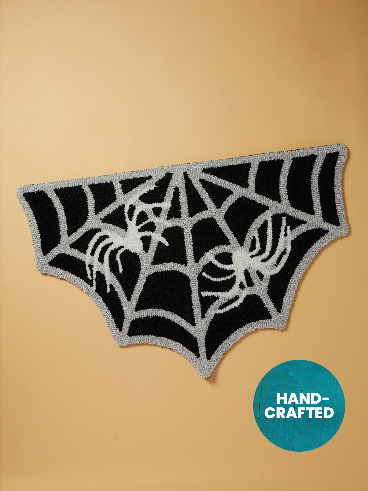 20x32 Spider Web Hooked Scatter Rug | Halloween | HomeGoods | HomeGoods