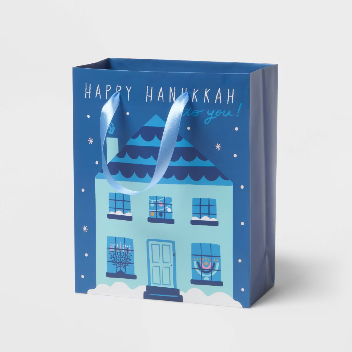 Small 'Happy Hanukkah to You' Gift Bag Blue - Spritz™ | Target