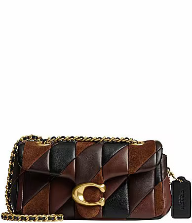 COACH Quilted Patchwork Leather Suede Tabby 20 Shoulder Bag - Maple Shadow Brown | Dillard's