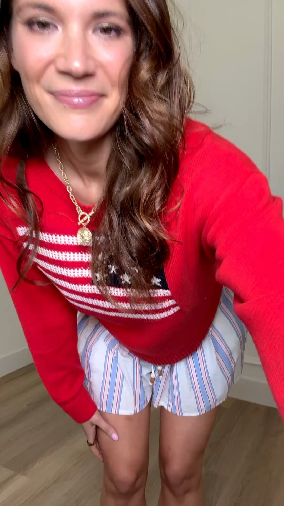 This is such a cute summer night outfit. The lightweight sweater is perfect for lake nights, beach trips, backyard BBQs, or fireworks with the fam. Paired with these striped shorts and sneakers for the easiest casual summer look.

Patriotic sweater, summer night outfit, 4th of July outfit, casual summer style, lightweight sweater outfit, lake day outfit, beach bonfire outfit, striped shorts, summer sweater look, cute vacation outfit, Americana style, summer holiday outfit, comfy casual look, spring and summer fashion, Stang and Co

#LTKootd #LTKSeasonal #LTKmomlife